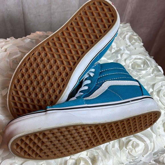 Vans of the wall Turquoise High Tops Sz skateboard shoe wmn size 6 men size 4.5 - Picture 8 of 8